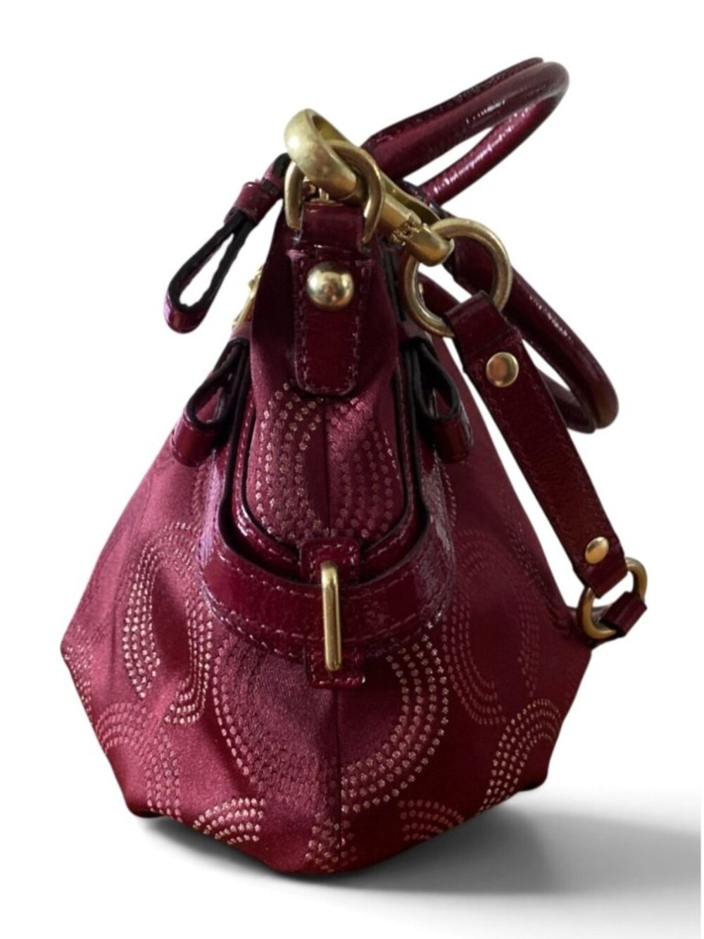 Coach Madison Dotted OP Art Signature C Sophia Satchel Crimson Dust Bag 15939 - Picture 5 of 12